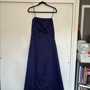 Niki Lavis Blue Spaghetti Strap Maxi Gown size 14